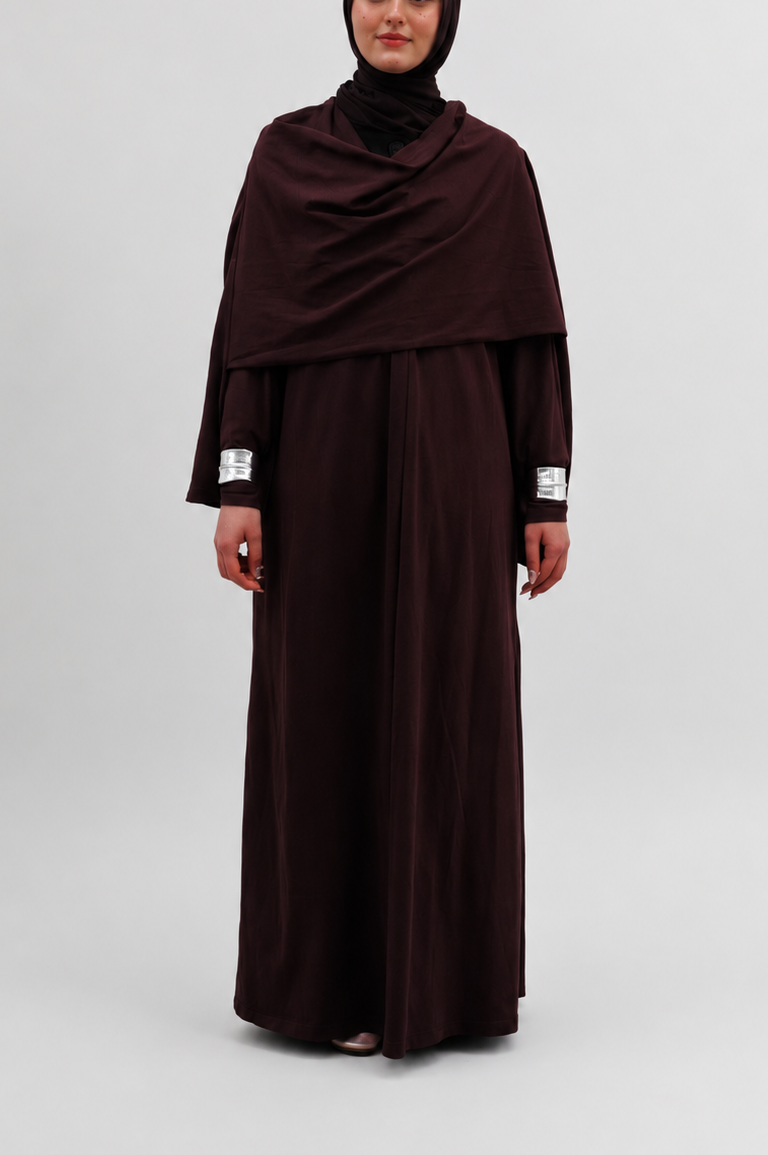 Drape front Abaya - Mulberry