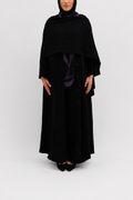 Drape front Abaya - Black
