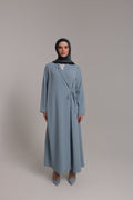 Blazer Tie Abaya - Sky