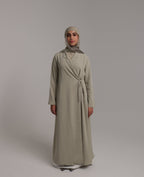 Blazer Tie Abaya - Oyster