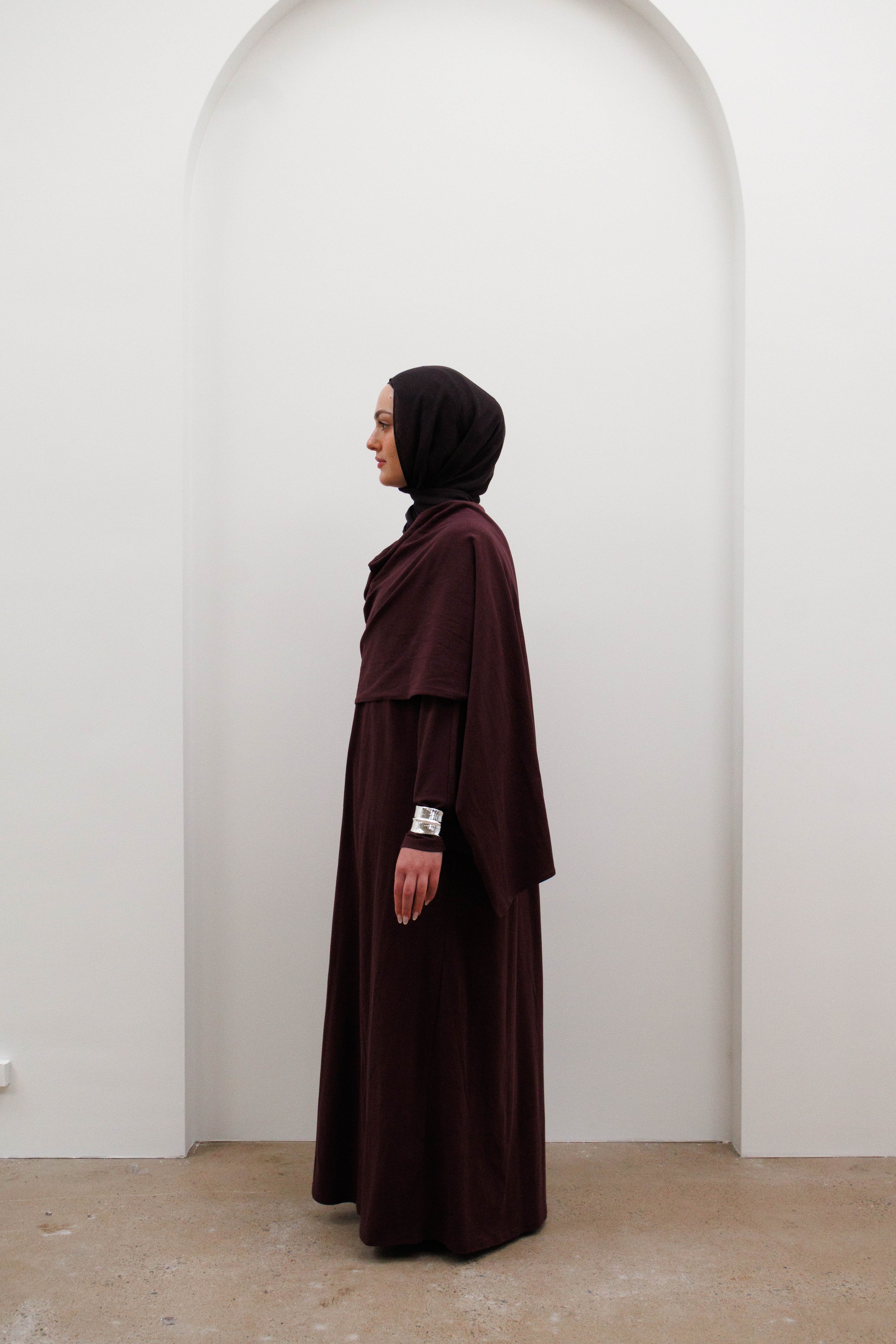 Drape front Abaya - Mulberry