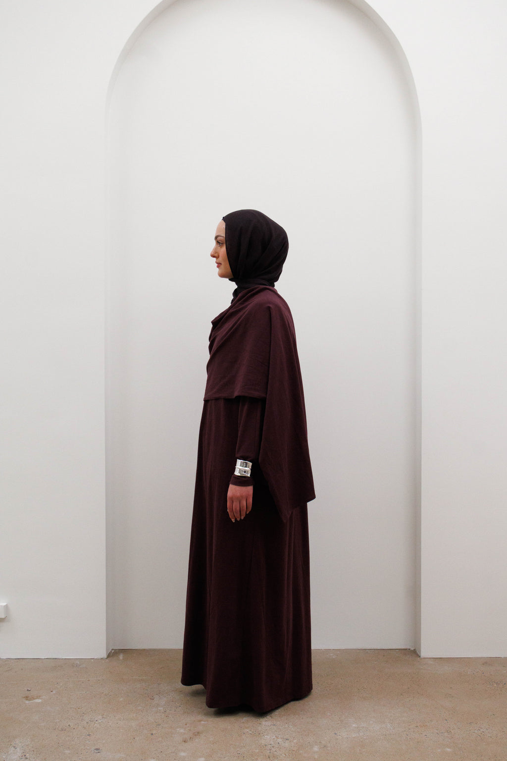 Drape front Abaya - Mulberry