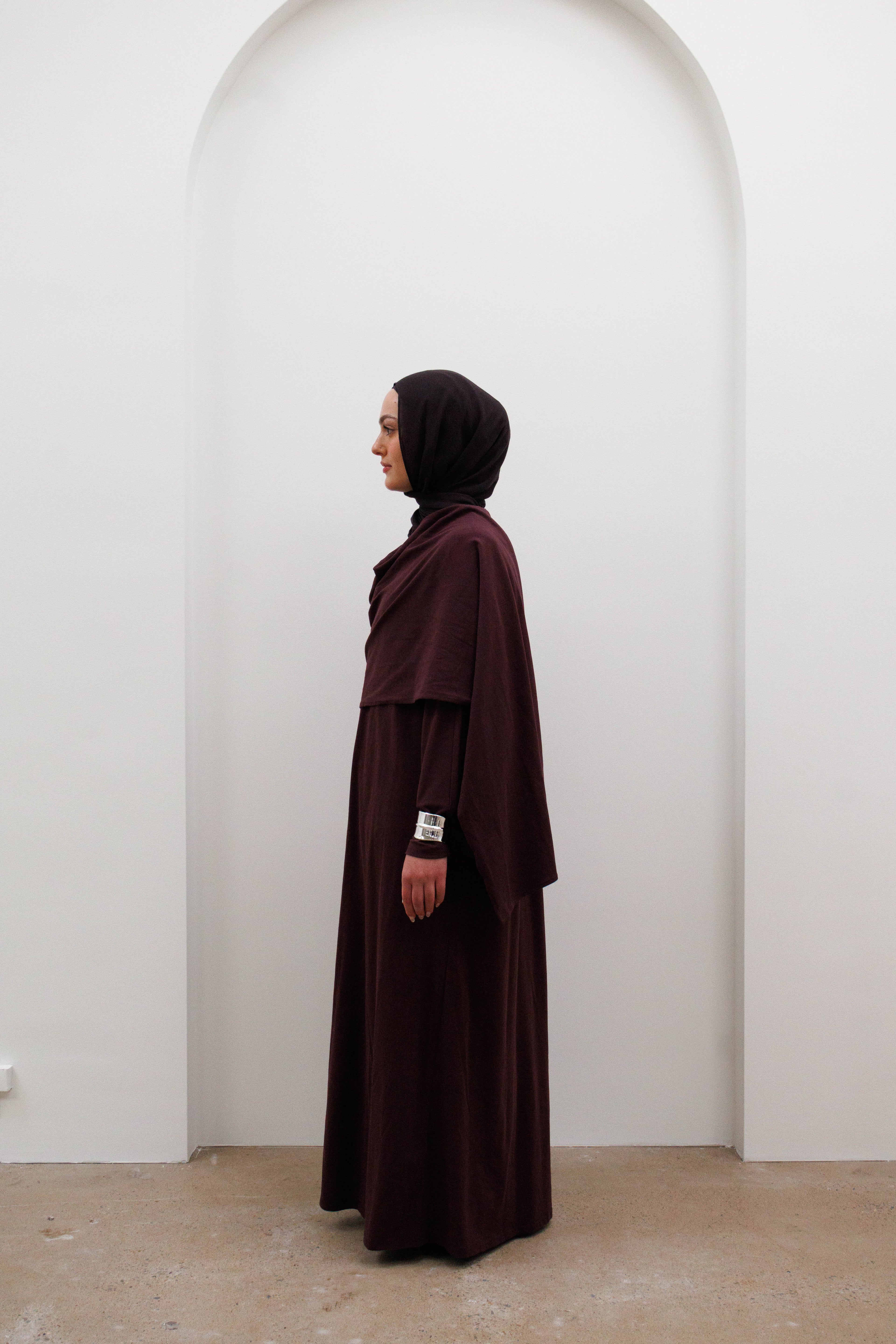 Drape front Abaya - Mulberry