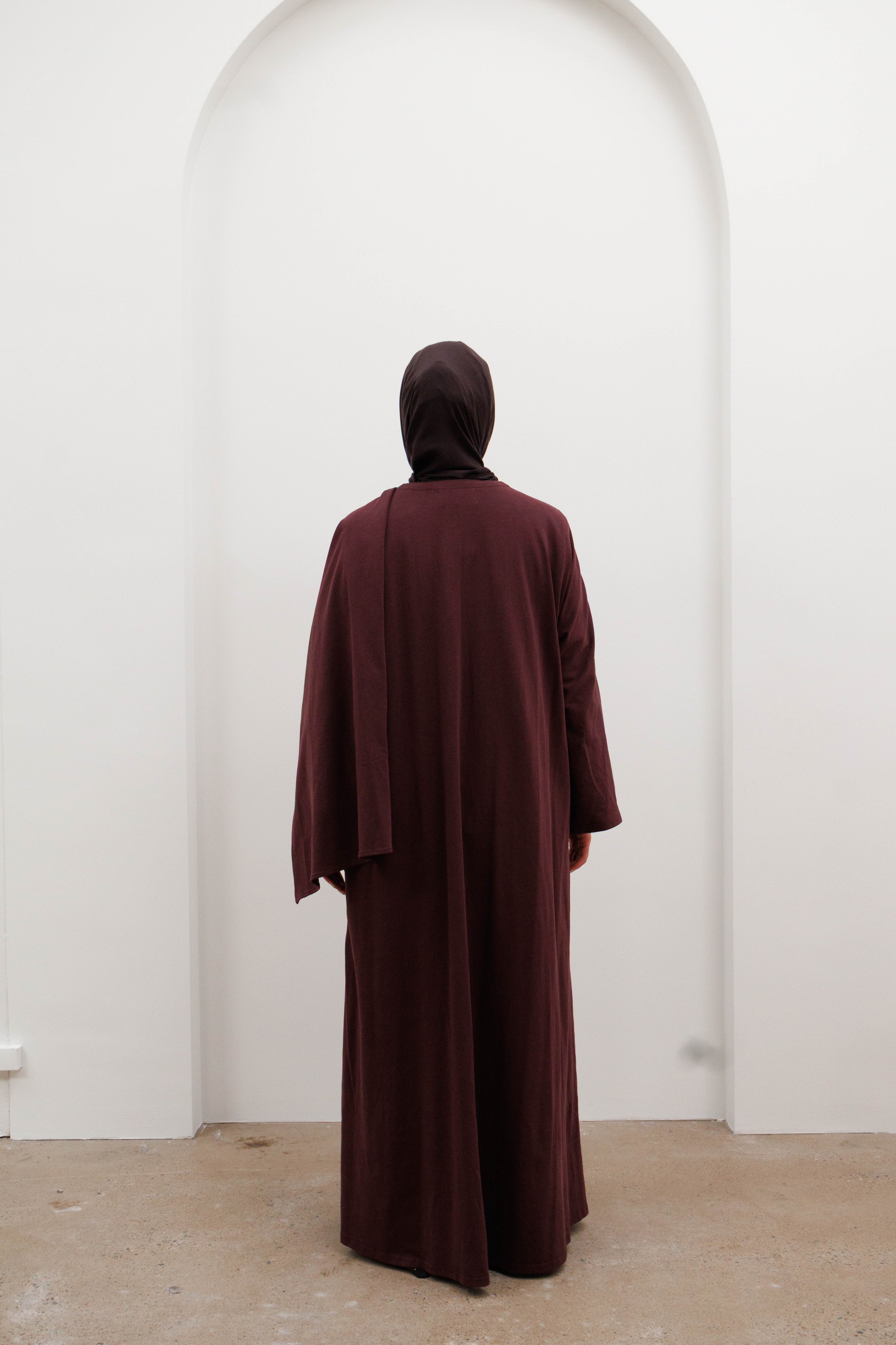 Drape front Abaya - Mulberry