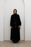 Drape front Abaya - Black