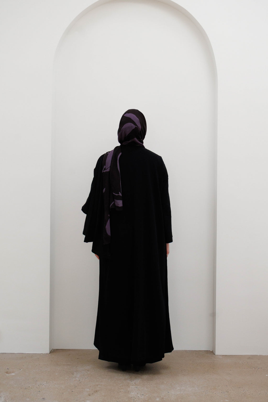 Drape front Abaya - Black