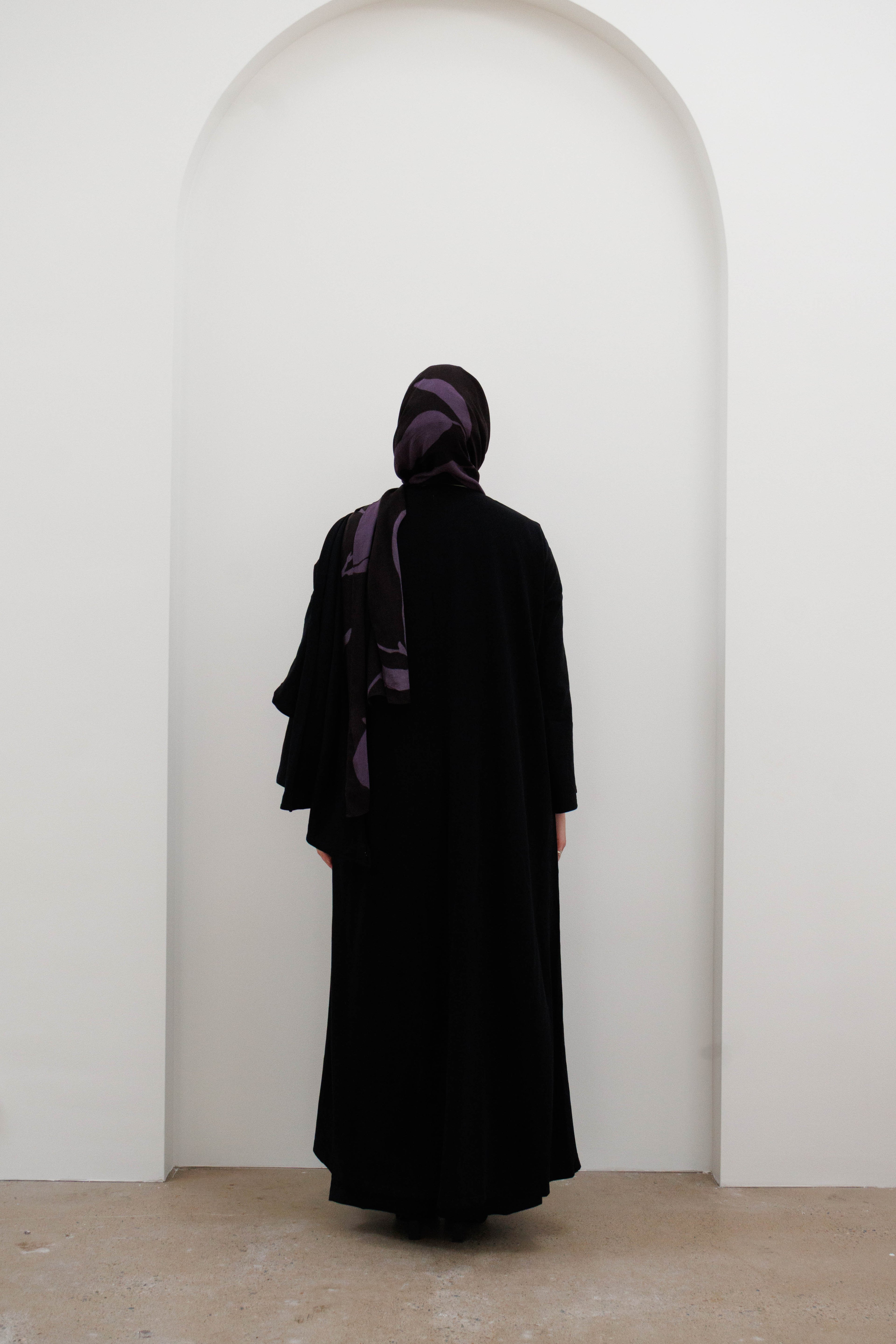 Drape front Abaya - Black