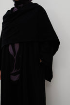 Drape front Abaya - Black