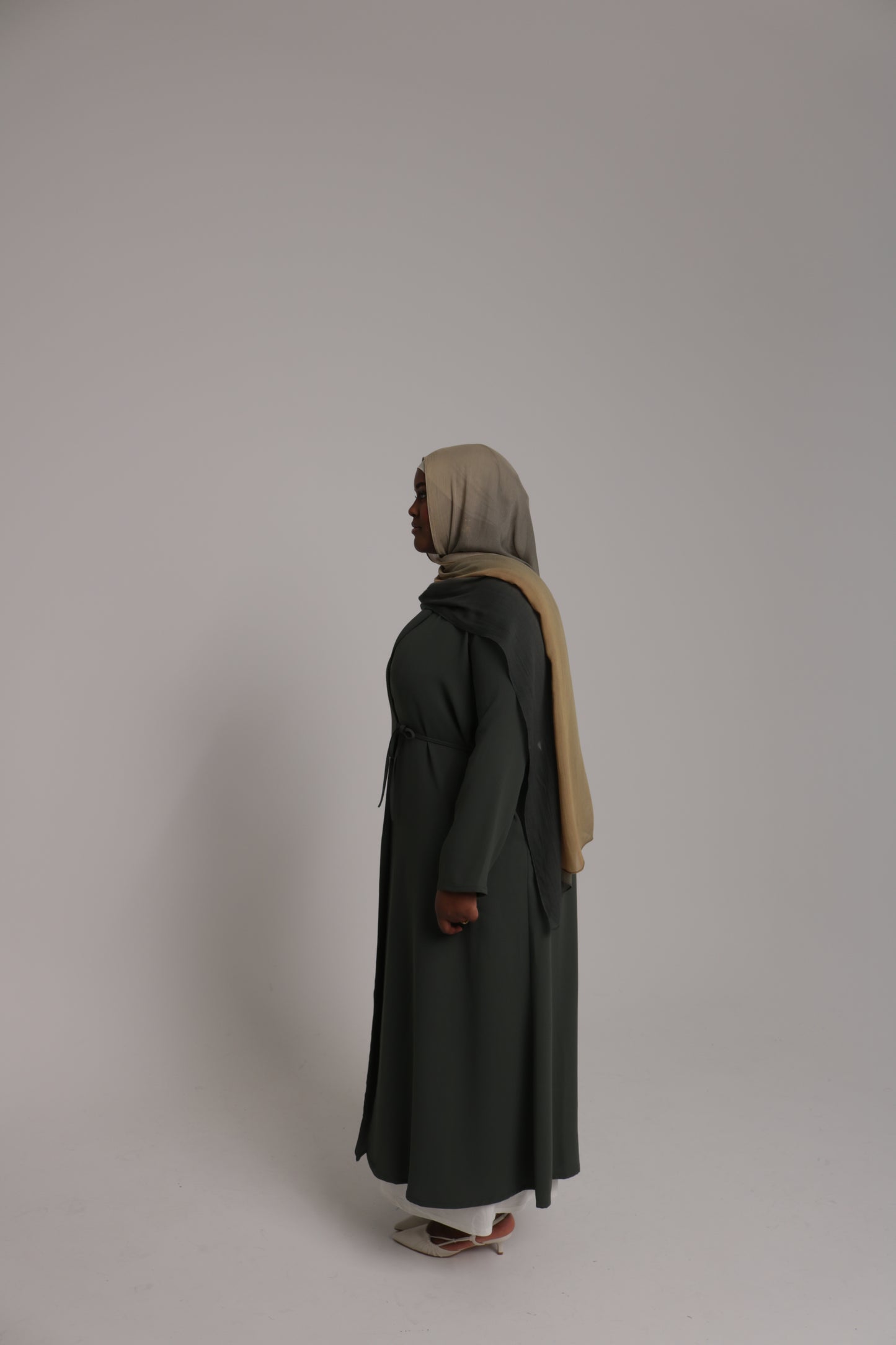 Blazer Tie Abaya - Olive