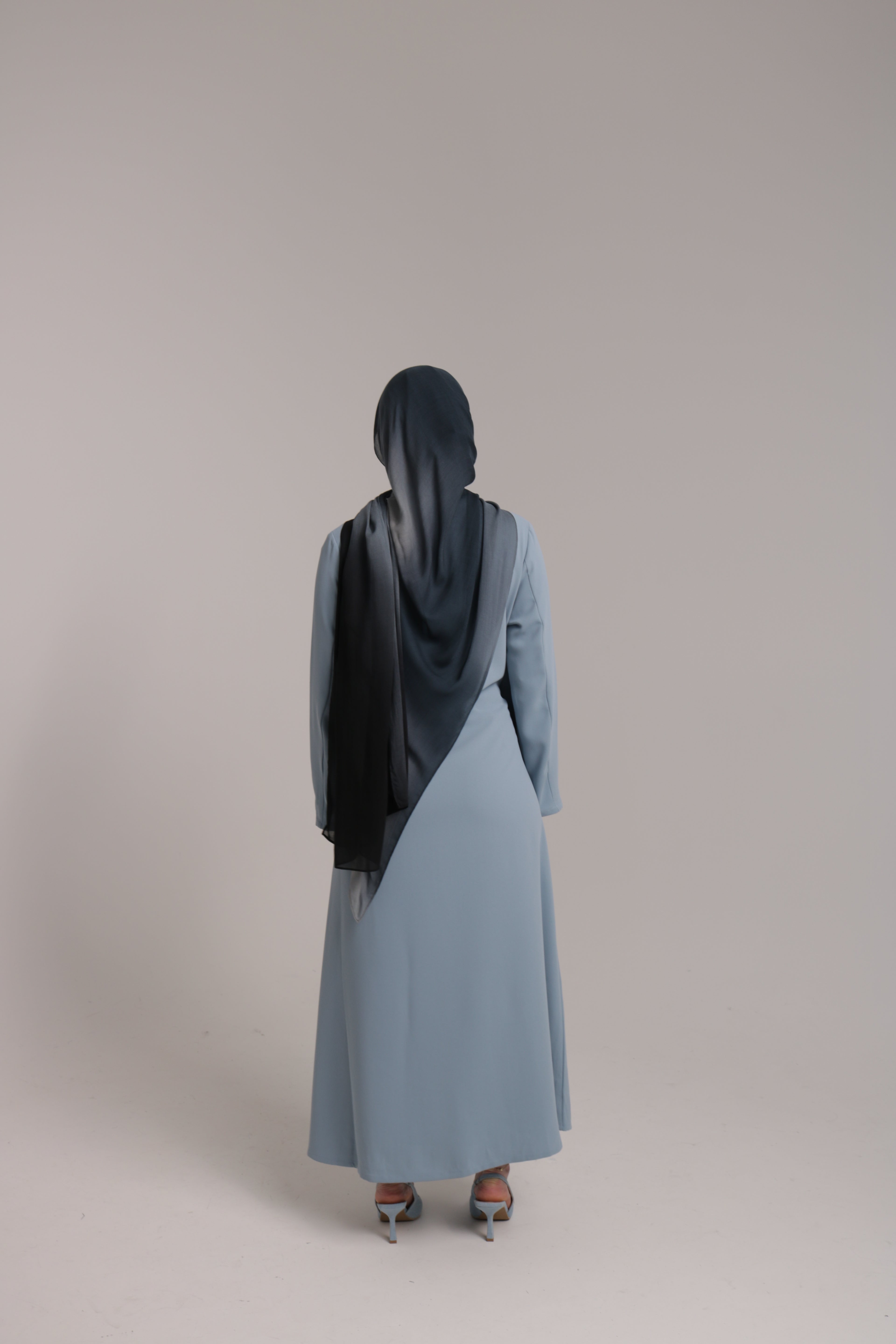 Blazer Tie Abaya - Sky