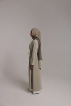Blazer Tie Abaya - Oyster